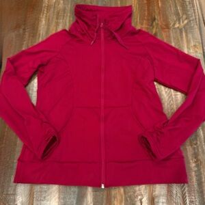 SPORT-TEK Ladies Sport-Wick Stretch Full-Zip Jacket in Pink Rush. Size Large.